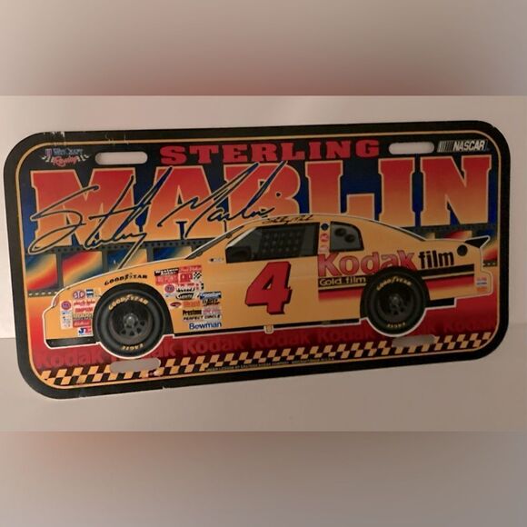 Sterling Marlin #4 Nascar Plastic License Plate NWT - Picture 1 of 2